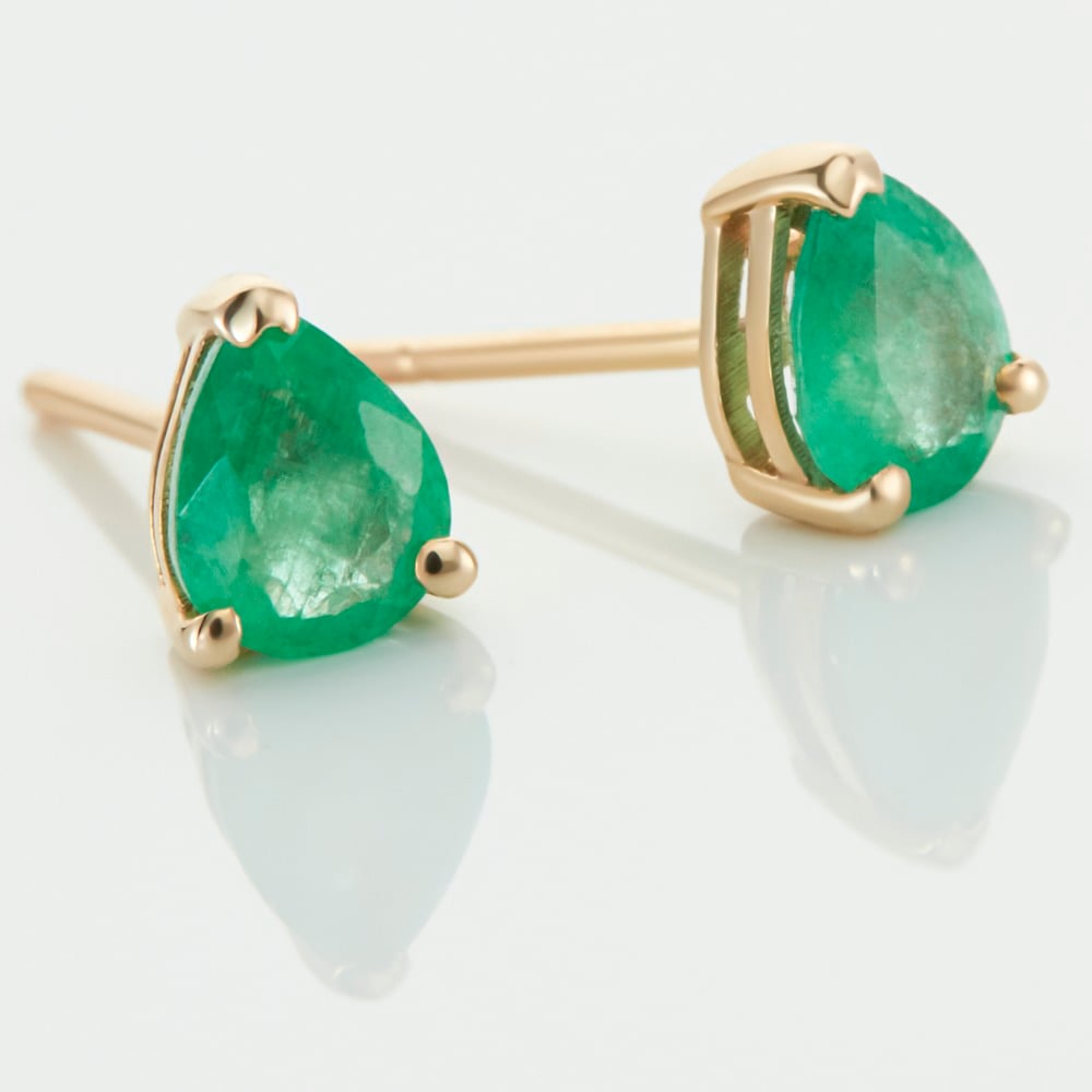 Boucles D'oreilles Puces Or Jaune Pluie D'Eclat Emeraude - Boucles d'oreilles mariage Femme | Marc Orian