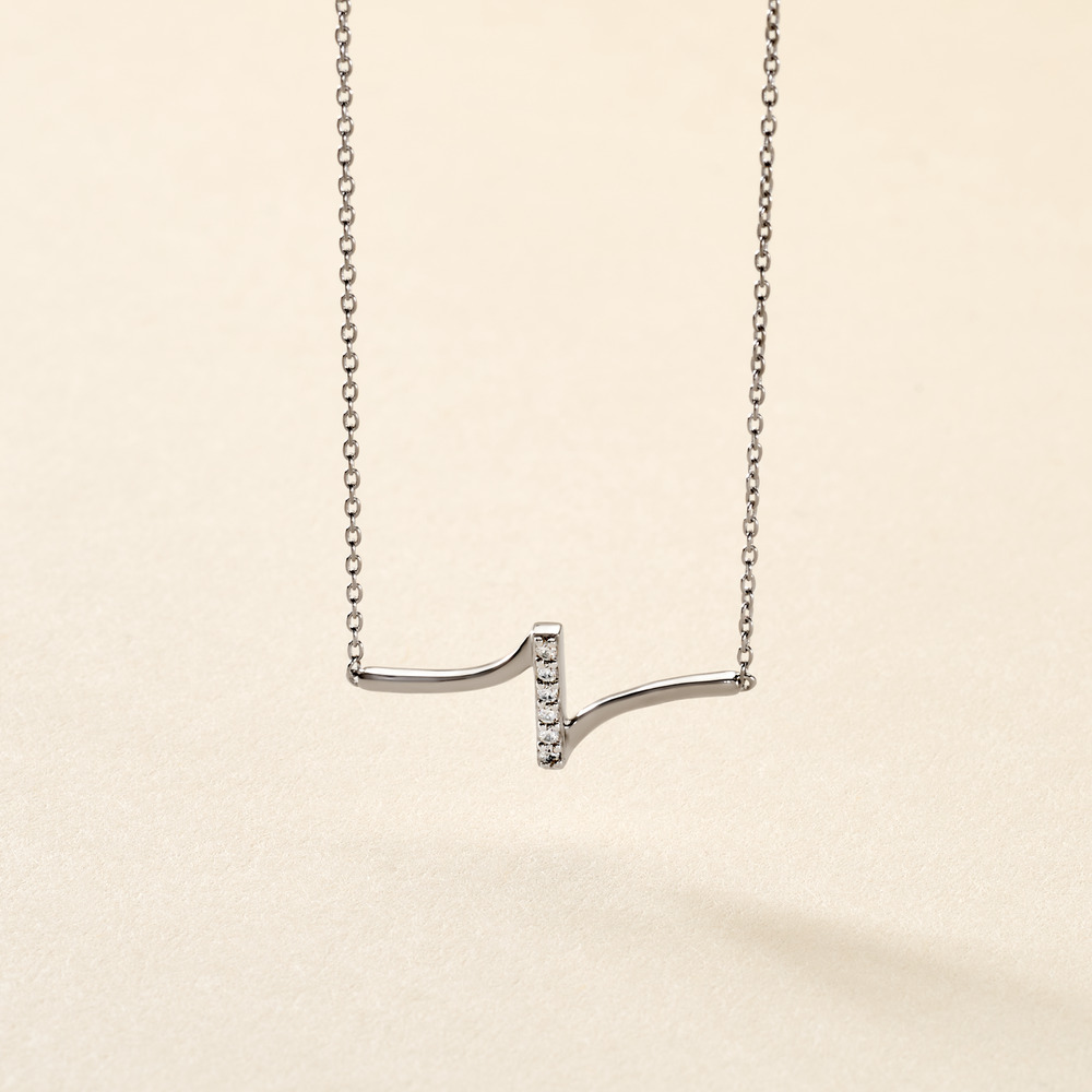 Collier Suraj Argent Blanc Oxyde De Zirconium - Colliers avec pierres Femme | Marc Orian